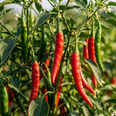 Fresh Red Chilli Harvest Field Guntur Farm